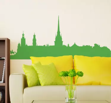 Stockholm Skyline Muursticker - TenStickers