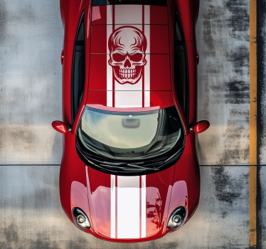 Strepen met schedel auto sticker - TenStickers