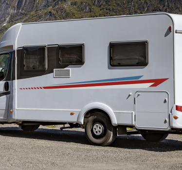 Strepen zijkant caravan sticker - TenStickers