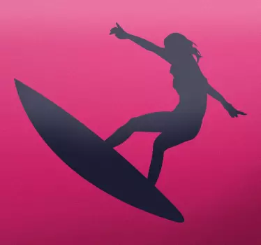 Surfer meisje sticker - TenStickers