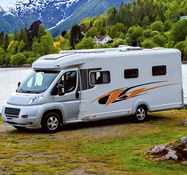 Swoosh kant caravan sticker - TenStickers