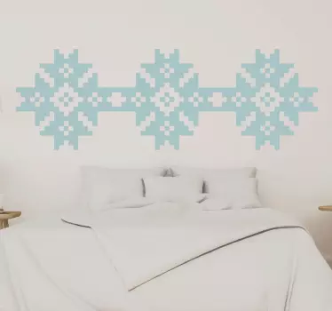 Symmetrisch sneeuwvlokpatroon sticker geometrische vormen - TenStickers