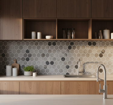 Tegelsticker donker hexagonaal marmer - TenStickers