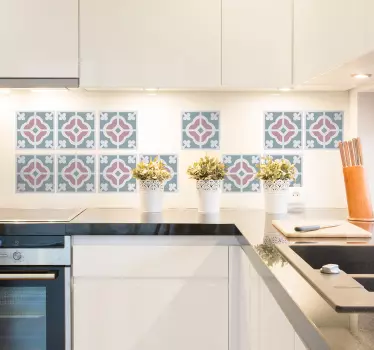 Tegelstickers keuken hydraulisch floraal - TenStickers