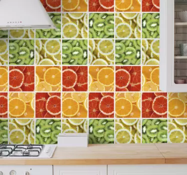 Tegelstickers keuken citrusvruchten - TenStickers