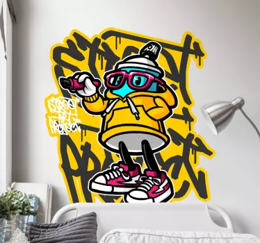 Tekst sticker cartoon straatkunst graffiti - TenStickers