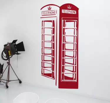 Telefooncel Londen Muursticker - TenStickers