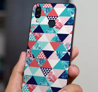Tropisch dierenpatroon huawei sticker - TenStickers