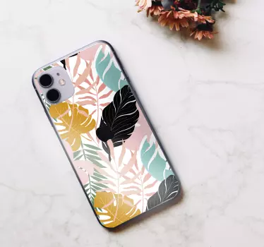 Abstracte tropische bladeren iPhone sticker - TenStickers