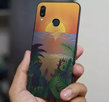 Tropische zonsondergang huawei sticker - TenStickers