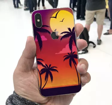 Tropische zonsondergangsfeer iPhone sticker - TenStickers