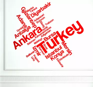 Turkije steden sticker - TenStickers