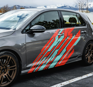 Twee tinten geometrisch ontwerp auto sticker - TenStickers