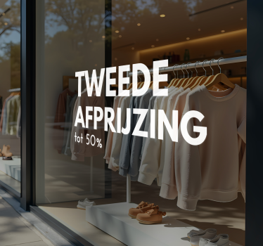 tweede afprijzing gepersonaliseerd korting sticker - TenStickers