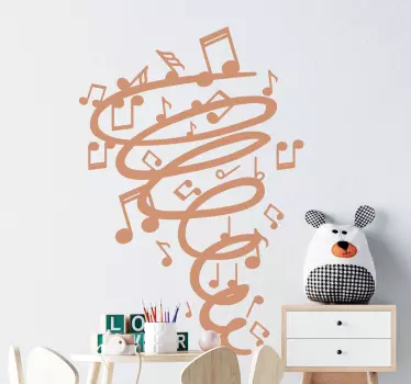Twister muziek notities muzikale zelfklevende muursticker - TenStickers