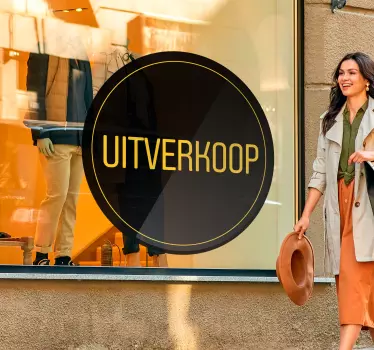 Uitverkoop cirkelvormige Zwart Gele Sticker - TenStickers
