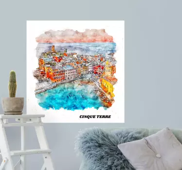 Uitzicht op de cinque terre locatie sticker - TenStickers