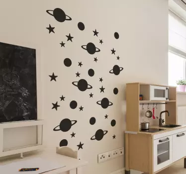 Universum Sterren en Planeten Muursticker - TenStickers