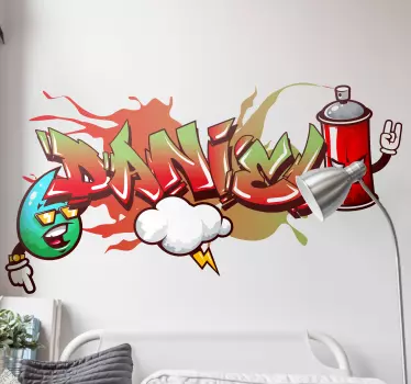 Muursticker graffiti spraycan karakters - TenStickers