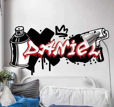 Urban muursticker kinderkamer minimale kleuren grafitti - TenStickers