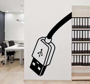 USB Kabel Sticker - TenStickers