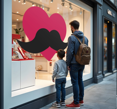 Vaderdag hart etalage sticker - TenStickers