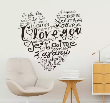 Valentijnsdag sticker ik hou van je - TenStickers