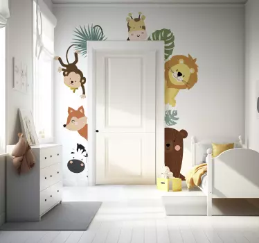 Deursticker verschillende dieren - TenStickers
