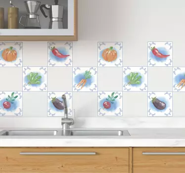 Tegelstickers keuken groenten - TenStickers