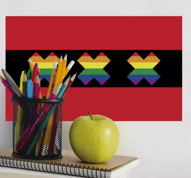 Muurstickers tienerkamer gay pride amsterdam symbool - TenStickers