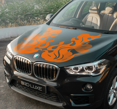 Vlammen voor kap auto sticker - TenStickers