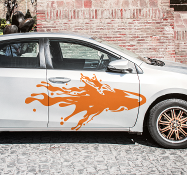 Vlammende plons auto sticker - TenStickers