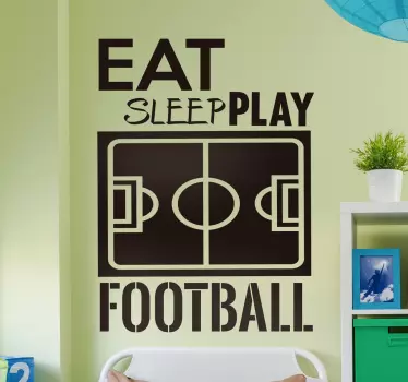 voetbal muursticker eat,sleep,play - TenStickers