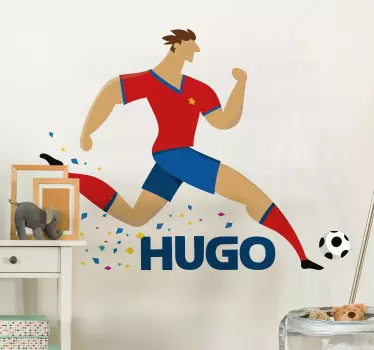 Muursticker voetbal naam en speler - TenStickers