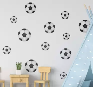 Muursticker voetbal set kinderkamer - TenStickers