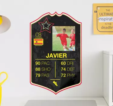 Muursticker Voetbal sticker Ster kaartspeler - TenStickers