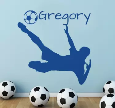 Naam muursticker kinderkamer voetballer - TenStickers