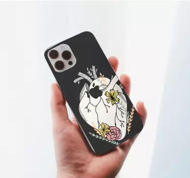 Vogel en bloemen iPhone sticker - TenStickers