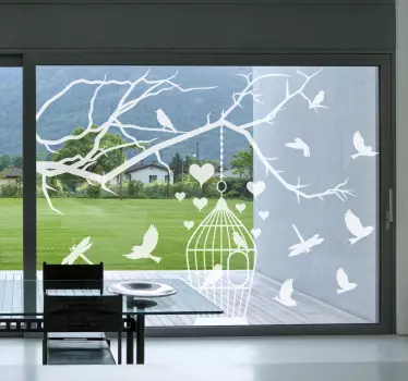 Vogel muursticker vogels in kooien - TenStickers