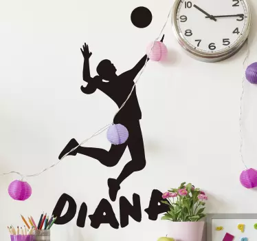 Volleybal speler silhouet muur decor - TenStickers