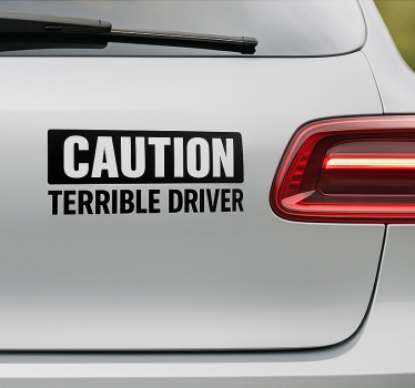 Autosticker voorzichtig vreselijke bestuurder - TenStickers