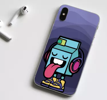 Cartoon tong uitsteken iPhone sticker - TenStickers