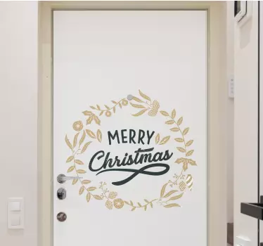 Kerst sticker vrolijke feestelijke groet - TenStickers