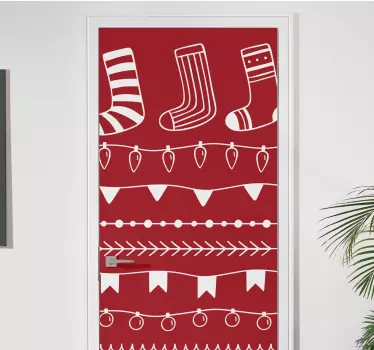 Kerst sticker vrolijke feestelijke patronen - TenStickers