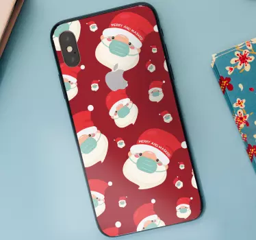 Kerst sticker blije kerstman gezichten - TenStickers