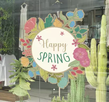Vrolijke lente Etalage sticker - TenStickers