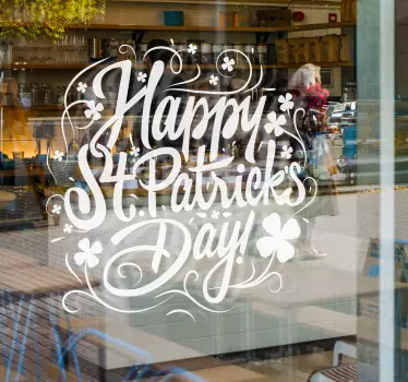 Vrolijke st. Patrick's day etalage sticker - TenStickers