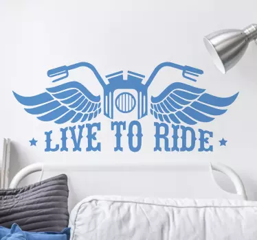 Wanddecoratie live to ride - TenStickers