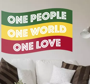 Wanddecoratie rasta vlag - TenStickers