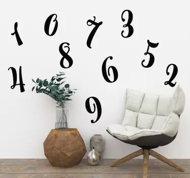 Muurdecoratie stickers cijfers - TenStickers